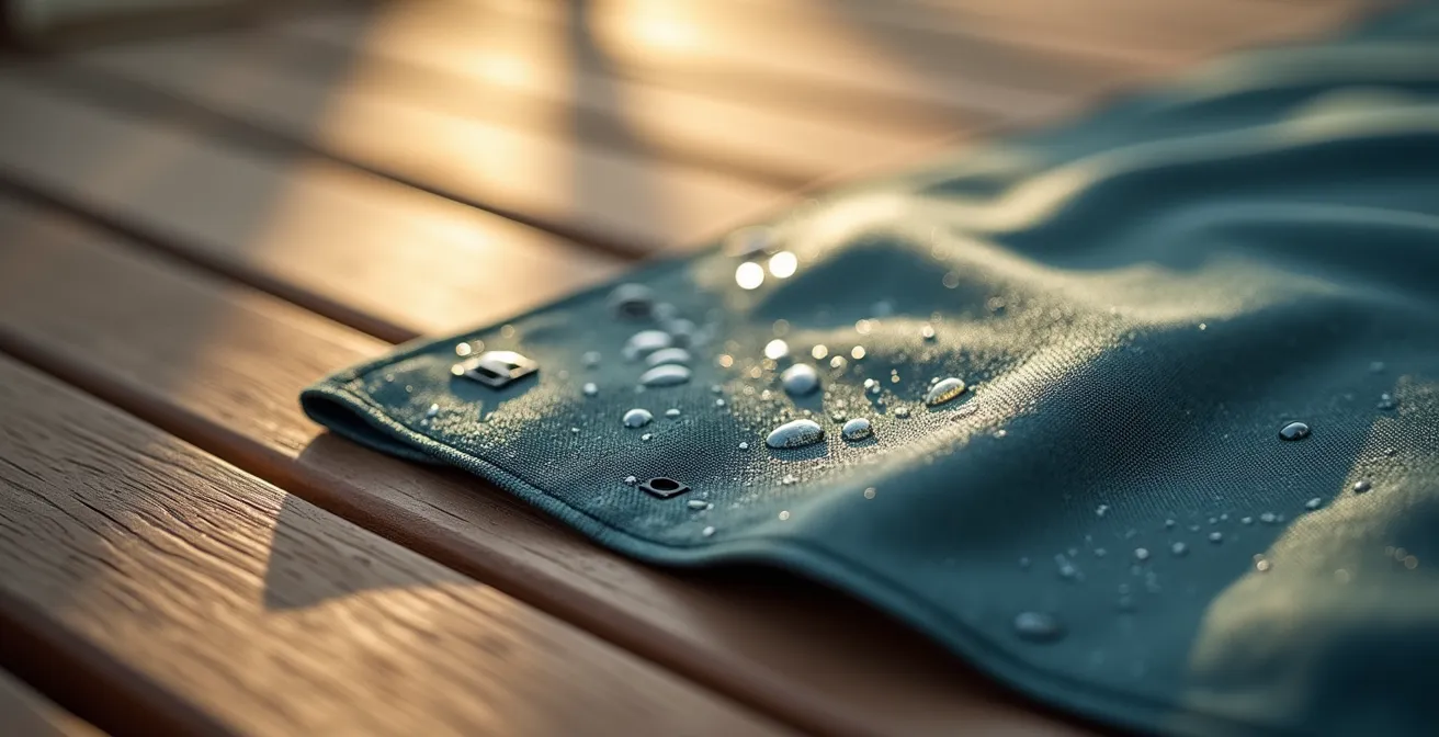 Housse de protection imperméable sur canapé de jardin avec système d'aération